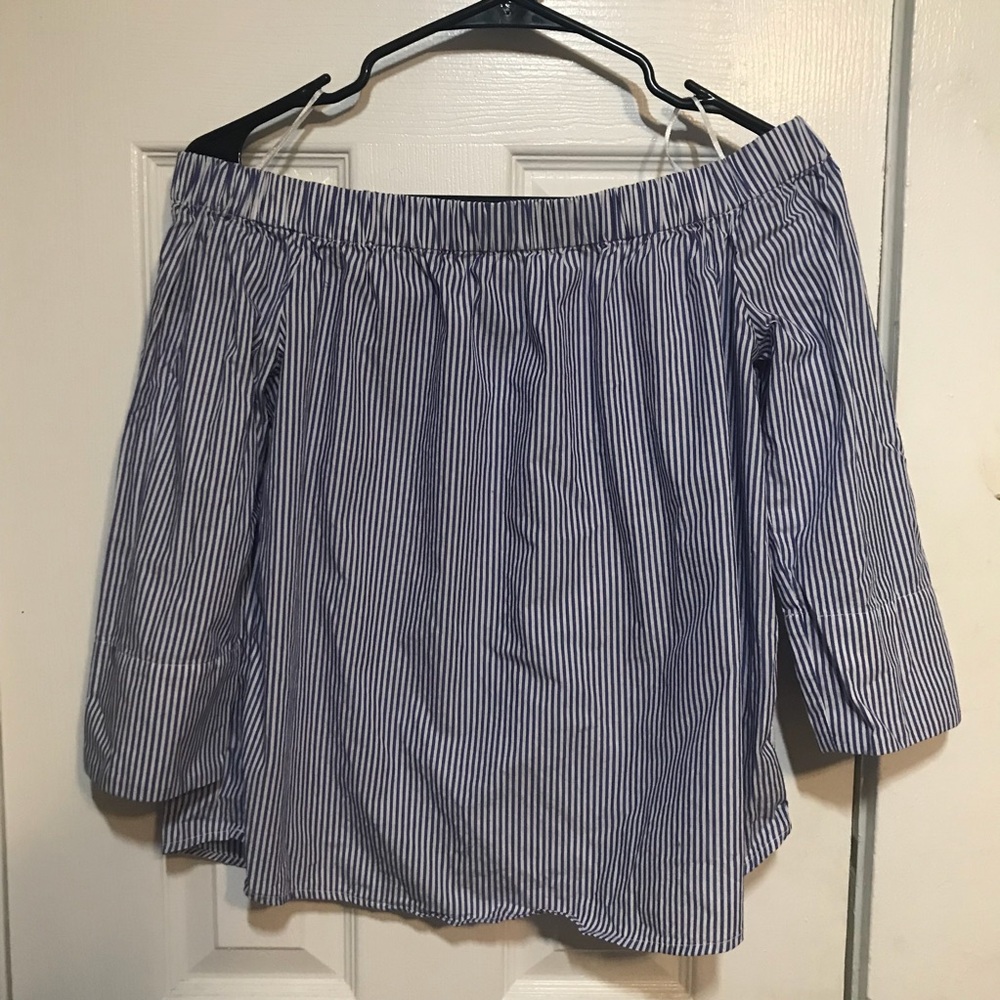 Lumiere striped off the shoulder top size medium